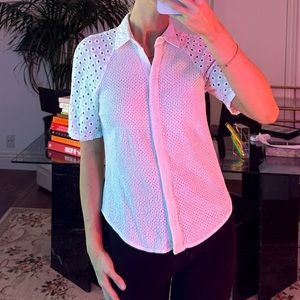 Trina Turk short sleeve button up blouse